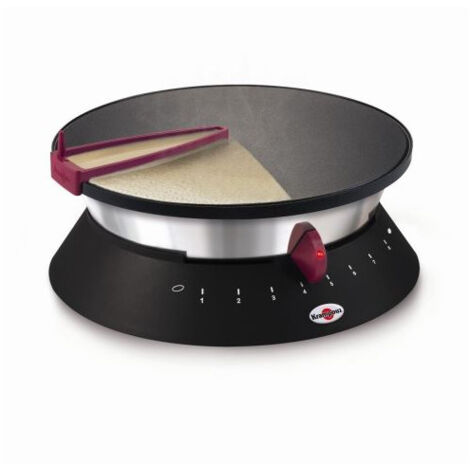 Crêpière 1.3 kW avec thermostat réglable – Étaleur breveté et louche doseuse – Pour crêpes parfaites – Krampouz