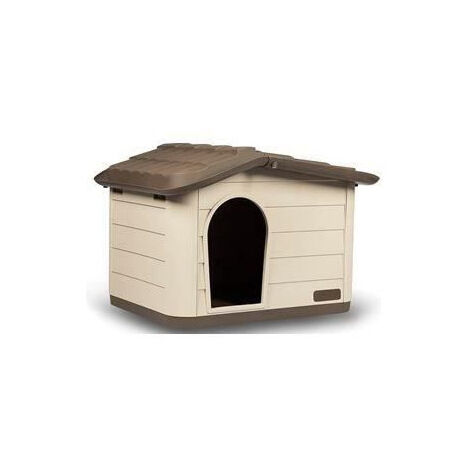KERBL - Maison extérieure pour chats - L 60 cm x l 51 cm x H 41 cm -Mocca et marron- Plastique