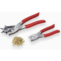 Pince a oeillets - MEISTER - Lot de 2 pinces a oeillets + emporte-piece - Gris en plastique