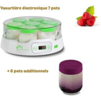 Yaourtière Digital Little Balance 7 Pots - Timer 14h - 13 Pots Verre 190ml - Livre Recettes
