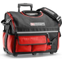 Facom – Boîte à outils textile Probag 20" à roulettes – Polypropylène waterproof – 6 poches latérales pour accès rapide – Poignée métallique chromée