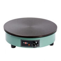 Krampouz – Crêpière de fonte 3000 W – Pour crêpes fines et épaisses – Surface antiadhésive – Vert