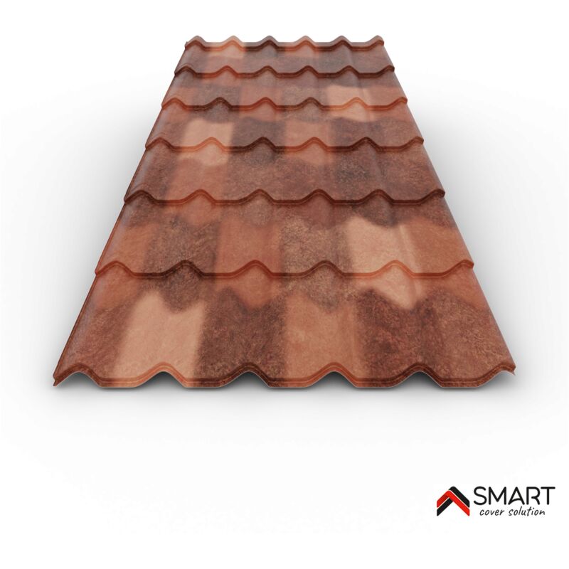 Tuile de toiture métallique NORDIC Coloris Spanish Roof Andalusia  Dimensions 2160x1170x0.50mm 3