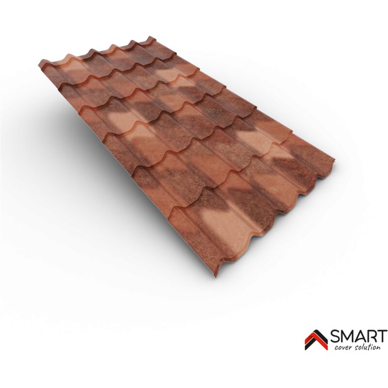Tuile de toiture métallique NORDIC Coloris Spanish Roof Andalusia  Dimensions 2160x1170x0.50mm 4