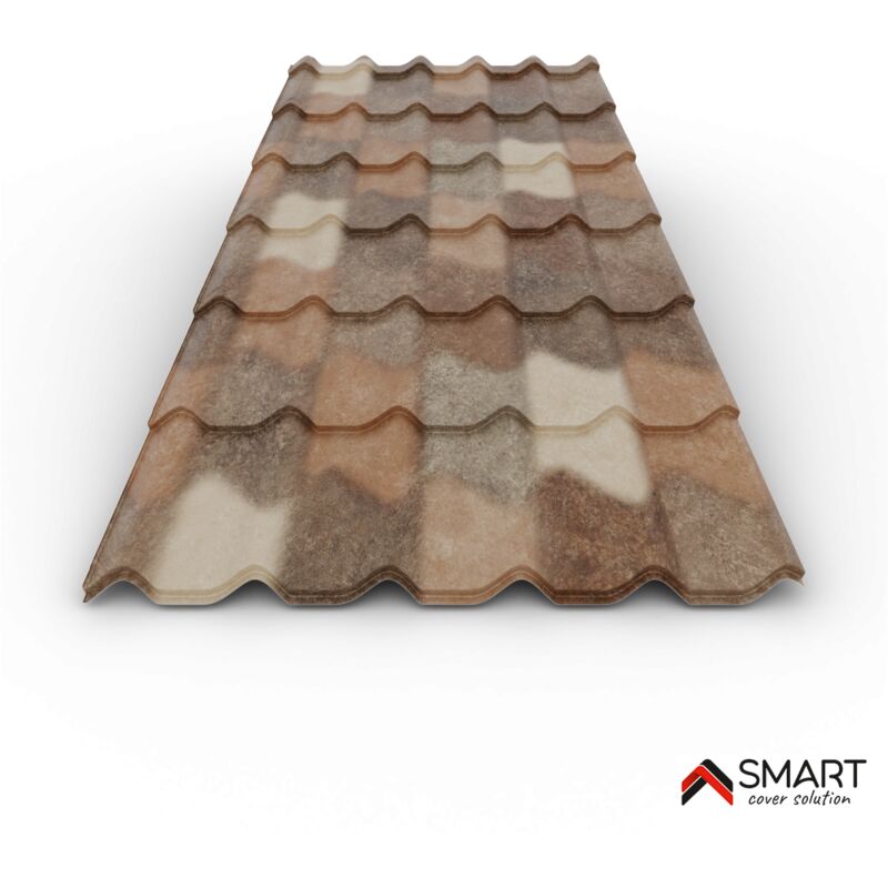 Tuile de toiture métallique NORDIC Coloris Spanish Roof Granada Dimensions 2160x1170x0.50mm 3