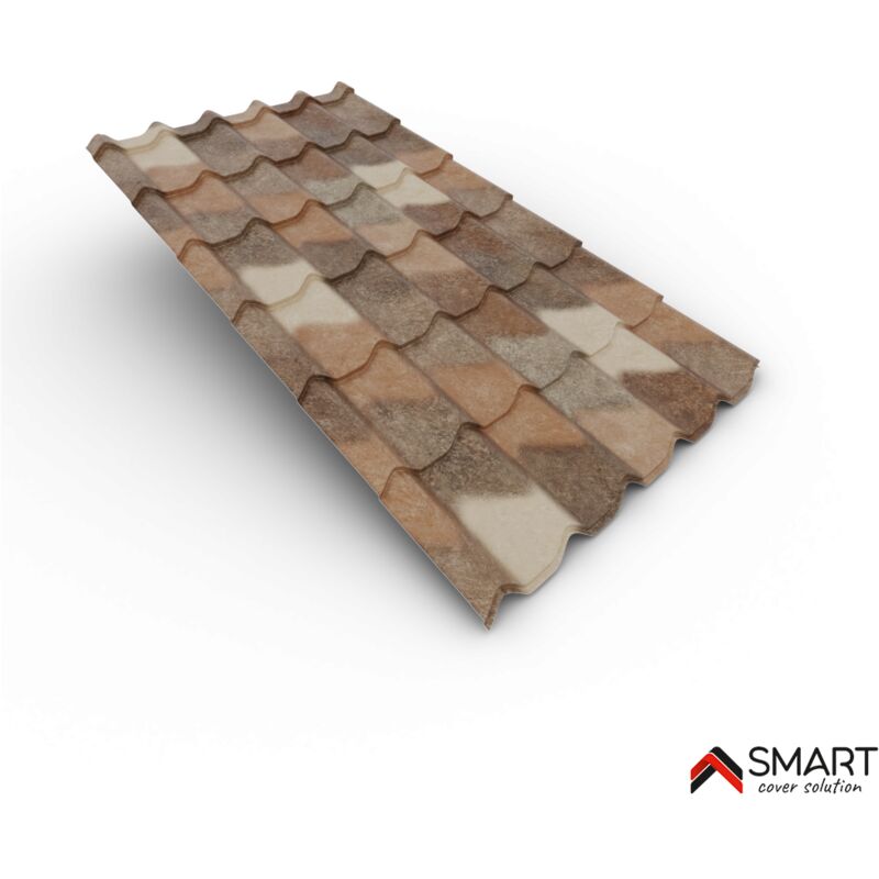 Tuile de toiture métallique NORDIC Coloris Spanish Roof Granada Dimensions 2160x1170x0.50mm 4