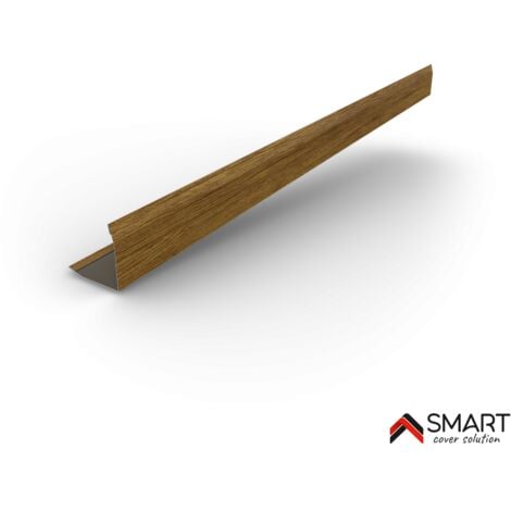 Profil d`angle extérieur Tôle bac acier - Toiture - Couverture - plaque H12 Coloris Golden Oak Printech L=2m