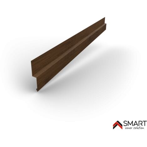 Profilé de joint Tôle bac acier - Toiture - Couverture - plaque H12 Coloris Walnut Printech L=1m