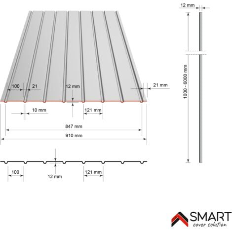 Tôle bac acier - Bardage - plaque H12 Coloris Golden Oak Printech Dimensions 1200x910x0.40 mm