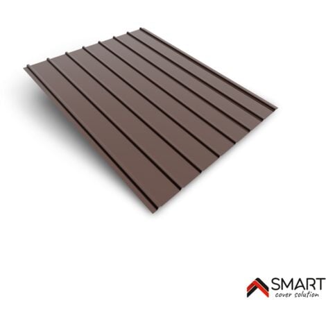 Tôle bac acier - Toiture - Couverture - plaque H12 Coloris Brun Chocolat RALl 8017  Dimensions 1200x910x0.40mm