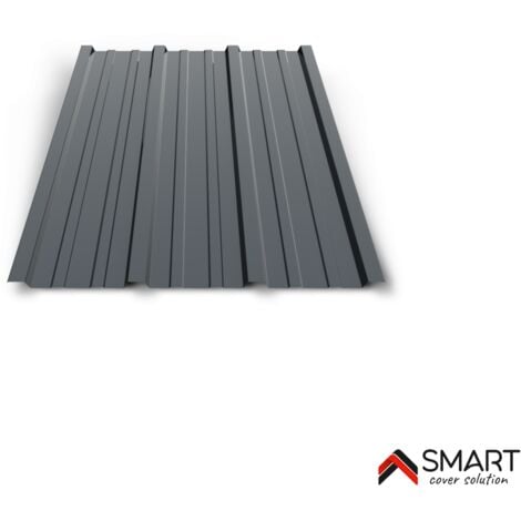 Tôle bac acier - Toiture - Couverture - plaque H25 Coloris Gris Anthracite RAL 7016 Dimensions 2000x895x0.40 mm