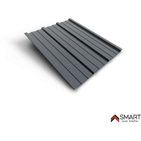 Tôle bac acier - Toiture - Couverture - plaque H25 Coloris Gris Anthracite RAL 7016 Dimensions 2000x895x0.40 mm