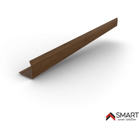 Profil d`angle extérieur Tôle bac acier - Toiture - Couverture - plaque H12 Coloris Walnut Printech L=2m