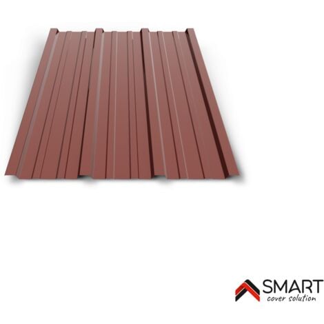 Tôle bac acier - Toiture - Couverture - plaque H25 Coloris Rouge Oxyde RAL 3009  Dimensions 2000x895x0.50mm
