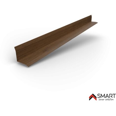 Profil d`angle intérieur Tôle bac acier - Toiture - Couverture - plaque H12 Coloris Walnut Printech L=2m