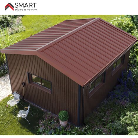 Bravo The Smart Solution – Faitière double crantée TR45 – Bac acier 0.63mm – Coloris brun rouge terracotta RAL 8012 – Longueur 2.10m pour toiture durable (1/3)