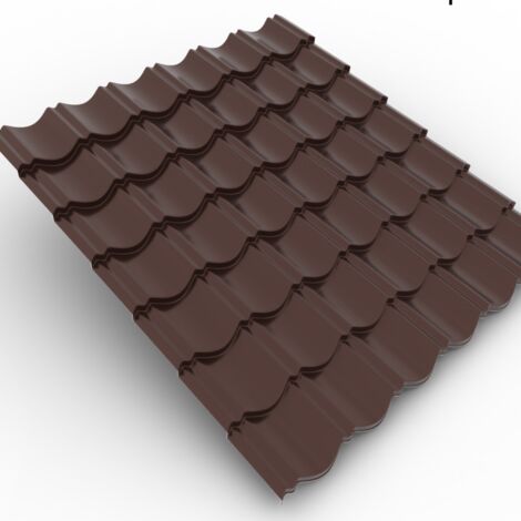 Easy Tile-Tuile de couverture 0.4mm coloris Brun Chocolat Brillant 8017 0.94x1.21m