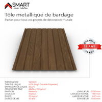 Bravo The Smart Solution – Tôle bac acier – Bardage plaque H12 – Coloris walnut – Dimensions 2000x910mm – Résistant aux intempéries