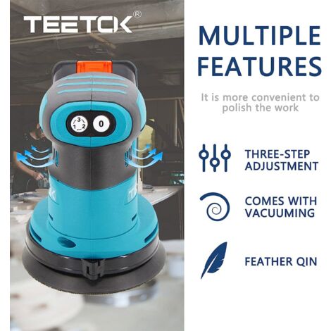 Ponceuse à orbite aléatoire sans fil de 12,7 cm, 6 vitesses, meuleuse à