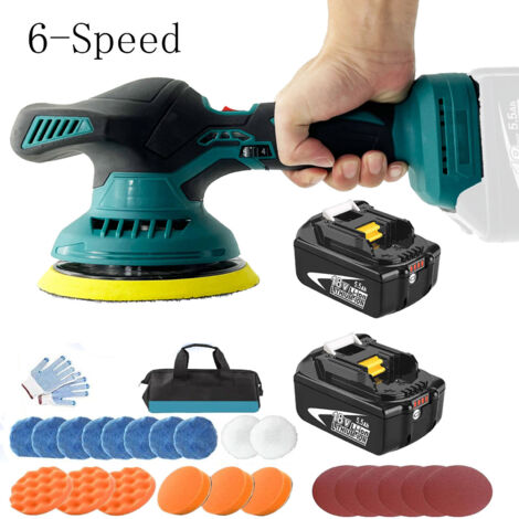 Polisseuse Voiture Sans Fil Compatible Makita 18V | 6 Vitesses (2500-5000 Tr/min) | 6 Pouces
