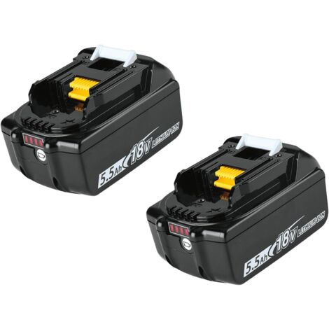 Batterie, 2x 5.5A Batterie 18V LXT Li-ion remplacement Batterie BL1850 BL1830, Compatible avec la machine Makita