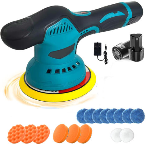 Pedony – Polisseuse sans fil 12V avec 2 batteries 2.0Ah – 6 vitesses réglables – Moteur sans balais – 125mm pour polissage et réparation rayures