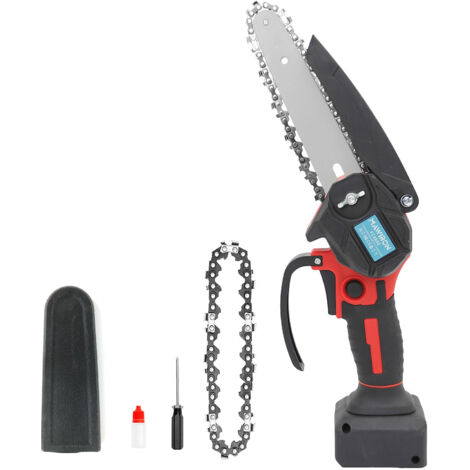 Tronçonneuses sans fil, mini tronçonneuse à bois, scie à main, avec 2 chaînes de scie (corps uniquement, sans batterie), compatible avec la batterie Einhell 18 V (1/5)