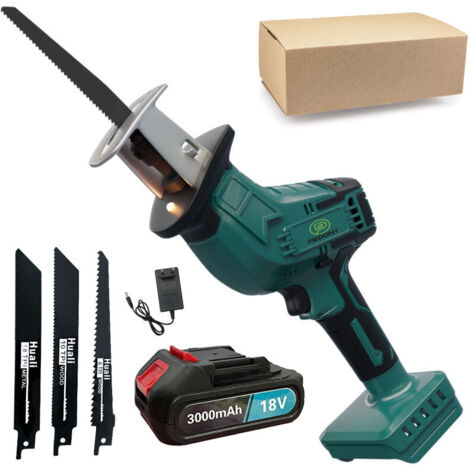 Mawiron – Scie sabre sans fil 18V – Vitesse variable 0-3500 tr/min – 4 lames pour bois et métal – Épaisseur de coupe 160mm bois, 8mm métal