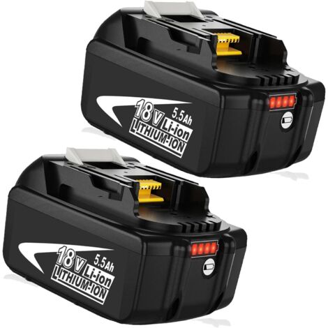 Batterie ,2X 8,0A BL1860B pour Makita 18V Batterie de Remplacement pour Makita Batterie BL1860 BL1850B BL1850 BL1840 BL1845 BL1835 BL1830 BL1815 LXT-400 avec indicateur
