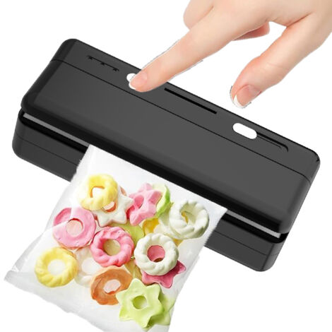 Mini scelleuse de sacs 2 en 1, clip de chargement USB, machine de scellage de feuilles, avec 3 sacs en plastique, pour la conservation des aliments (1/5)