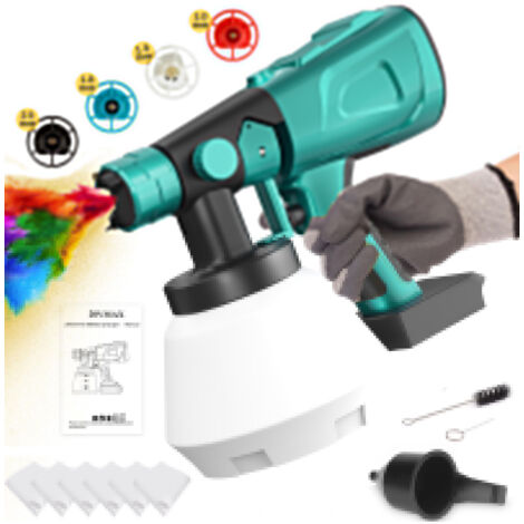 Pistolets de peinture, 1L Paint à peinture électrique à la main 1L Pain de peinture de peinture peintre mural avec filtres 4X (pas de batterie), compatible avec la batterie Makita (1/5)