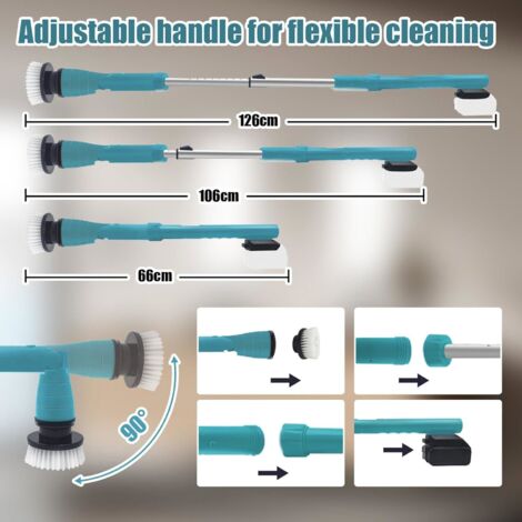 Brosse Sol Carrelage Brosse Nettoyage Makita 18V - 800W, 3 Têtes Interchangeables, Manche Télescopique 90-125cm Accessoire Makita 18v Brosse Sol Carrelage Brosse Nettoyage Makita 18V - 800W, 3 Têtes Interchangeables, Manche Télescopique 90-125cm Accessoire Makita 18v