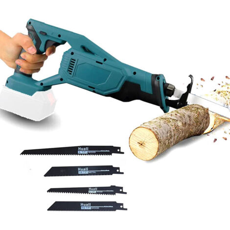 Scie sabre,Scie à sabre sans fil, scie alternative, lames 4x, pour le plastique en bois et le métal, (batterie non incluse), compatible avec la batterie Makita (1/5)