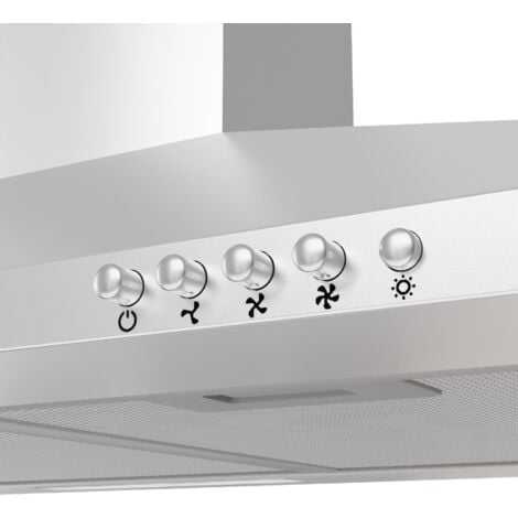 CIARRA A++ Cappa Aspirante 90cm 370 m3/h 3 Velocità  Evacuazione o Riciclaggio Acciaio Inox-201SS90