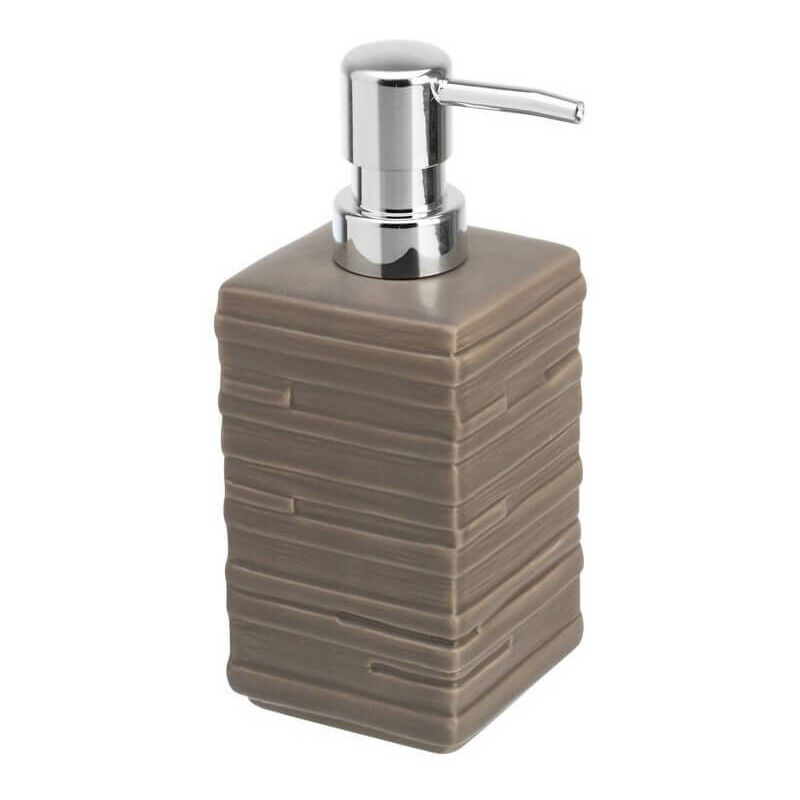 Autumnlife Set 2 Dispenser Sapone In Ceramica Grigia 350 Ml: Ricaricabili Con Etichette Per Cucina/Bagno