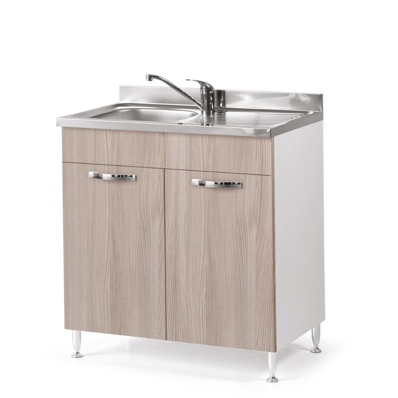 MOBILE CUCINA 120 OLMO LAVELLO INOX SOTTOLAVELLO CASSETTI PENSILE  SCOLAPIATTI