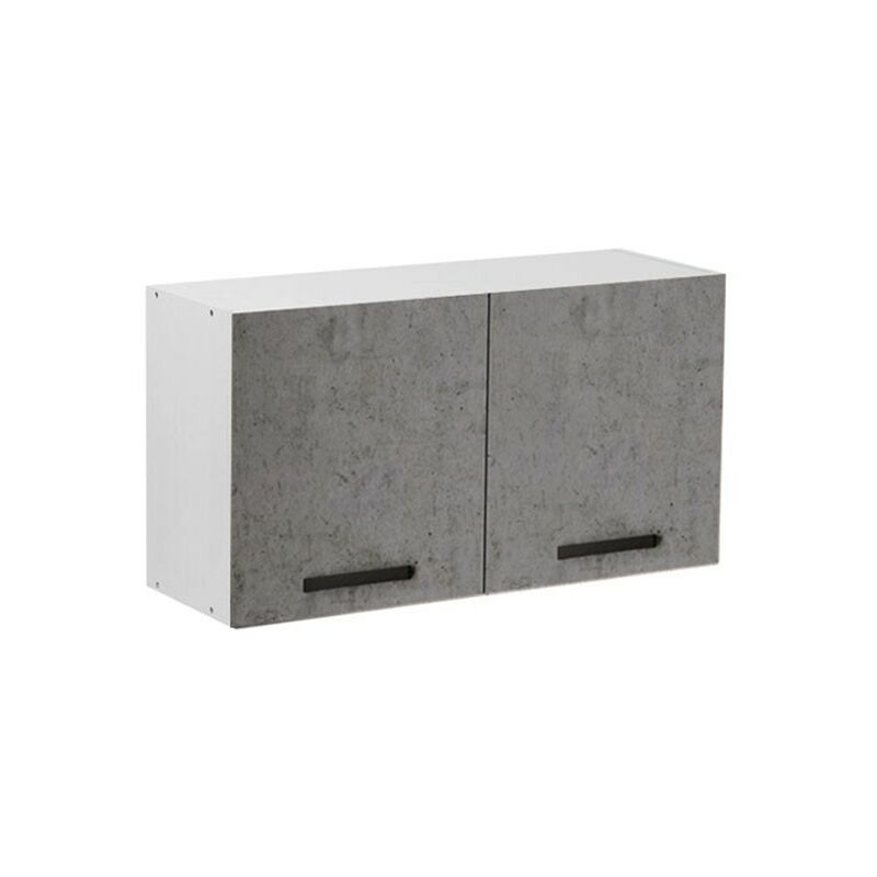 Pensile sopracappa grigio cemento con 2 ante da cucina Cm 90x32xh49