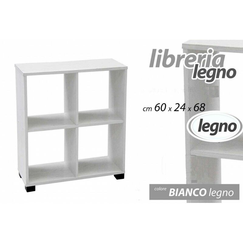 Scaffale pensile libreria bianca 60x24x 68 con piedini