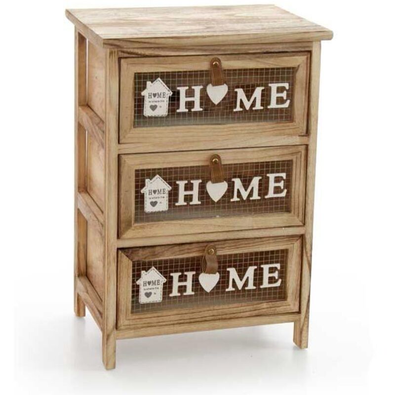 Cassettiera grigio chiaro legno chiaro e argento 79 x 39 cm CLIO