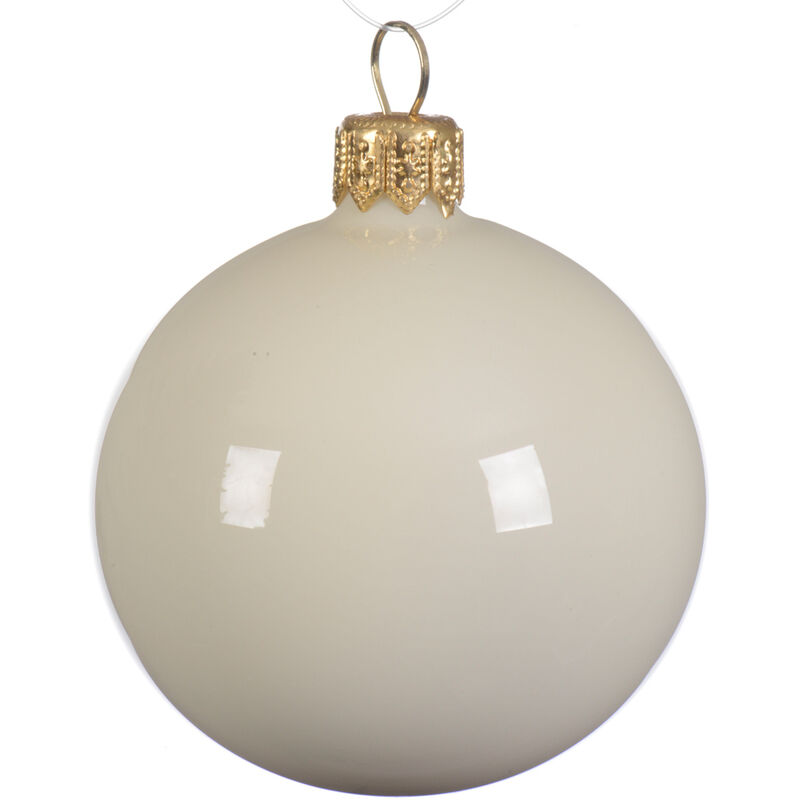 Box Da 4 Palline Di Natale Bianco Latte Ø 10 Cm