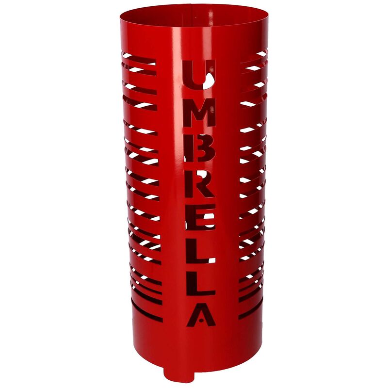 Portaombrelli metallo scritta Umbrella rosso tondo cm ø19h49