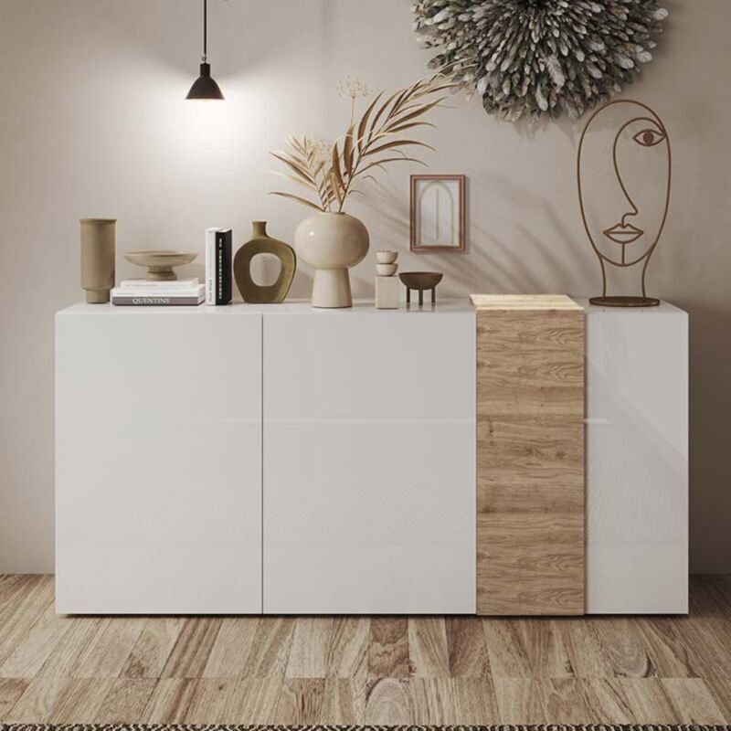 Byron credenza madia moderna 3 ante 181x44x86cm soggiorno cucina