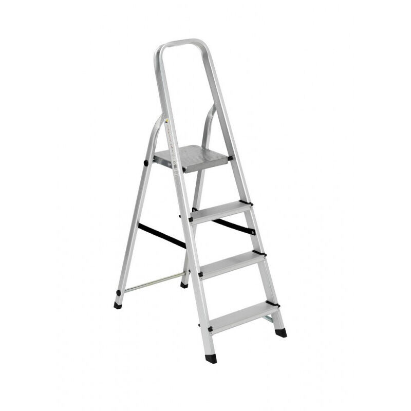 Scala Pieghevole A Gradini Antiscivolo In Acciaio - 2, 3 O 4 Gradini, Portata 150 Kg, EN14183, Salvaspazio Per Casa E Ufficio