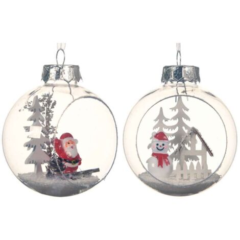 Pallina Natalizia Trasparente 6cm - Sfera Plastica Apribile Per Decorazioni Albero DIY - Foto 5