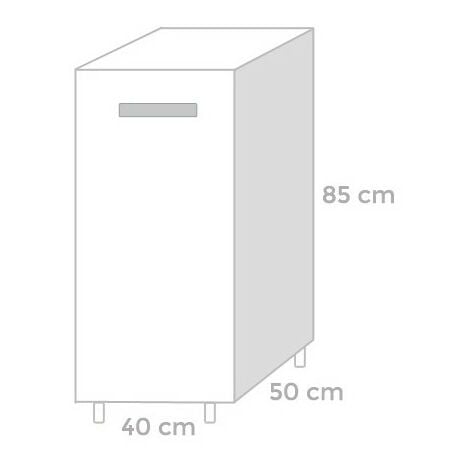 Mobile base per cucina Bianco Frassinato 1 anta Cm 40x50xH 85