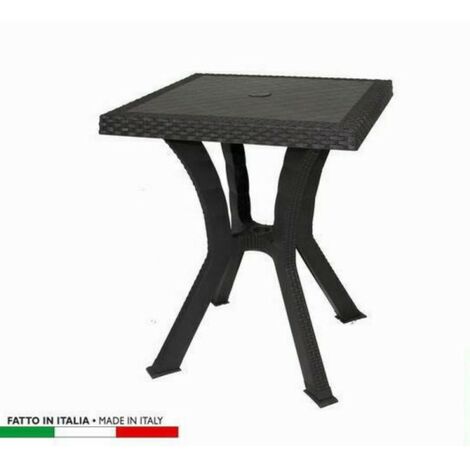 Tavolo da esterno quadrato Rigoletto Rattan Caffè cm 60 x 60