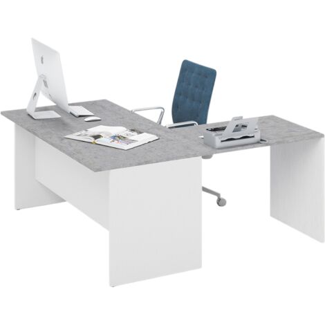 Scrivania da ufficio ad angolo reversibile  colore Cemento H74x160x160cm