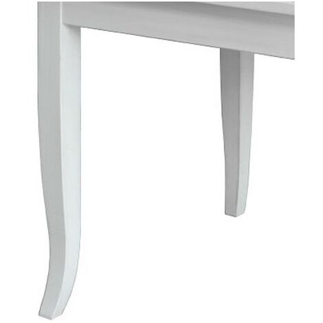 Table En Bois Massif Blanc Laqué Estea Mobili, 120x80 Cm, Diverses Dimensions Disponibles