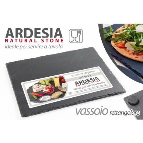 Vassoio In Ardesia 50cm Con Manici - Pietra Naturale | Antiscivolo, Per Formaggi E Antipasti - Foto 5