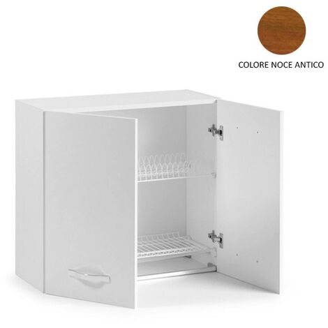 Pensile Cucina Argonauta Noce Antico 80x32x72 Cm Con 2 Ante | Mobile Sospeso Stile Classico - Foto 4